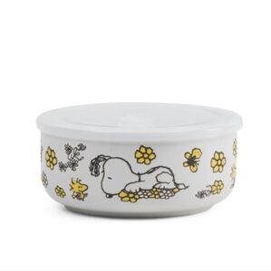 PEANUTS Snoopy Garden Fun Covered Bowl -Hand Painted Ceramic NWT LtdEd SO 1 Left